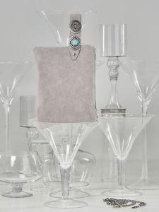 La vita Γκρί Δερμάτινη Τσάντα με αγκράφα 515N - Image 2