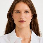 Γυναικεία Σκουλαρίκια PILGRIM EZO πλεκτοί κρίκοι με πέτρες επιχρυσωμένοι - Image 3