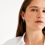 Γυναικεία Σκουλαρίκια PILGRIM EZO πλεκτοί κρίκοι με πέτρες επιχρυσωμένοι - Image 2