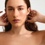 Γυναικεία Σκουλαρίκια PILGRIM SUNSET κρεμαστά με πέτρες επιχρυσωμένα - Image 3