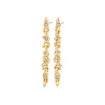 Γυναικεία Σκουλαρίκια PILGRIM SUNSET κρεμαστά με πέτρες επιχρυσωμένα