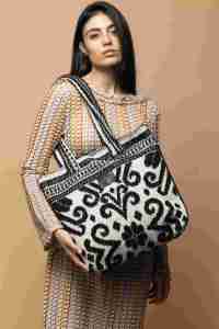 Τσάντα Ώμου Sorena Magda Boho-Black/White - Image 3