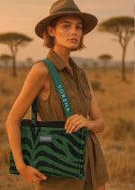 Χειροποίητη Τσάντα SORENA Animal Velvet Petrol Medium Tote Bag