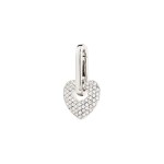CHARM Pilgrim heart crystal pendant επαργυρωμένο