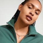 CHARM Pilgrim heart crystal pendant επαργυρωμένο - Image 2