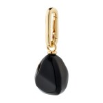 CHARM Pilgrim black agate pendant επιχρυσωμένο