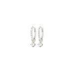 Γυναικεία Σκουλαρίκια PILGRIM JOA crystal hoops επαργυρωμένα