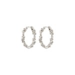Γυναικεία Σκουλαρίκια PILGRIM SOLIDARITY medium bubbles hoops επαργυρωμένα