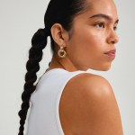 Γυναικεία Σκουλαρίκια PILGRIM AGNI κρίκοι επιχρυσωμένοι - Image 3