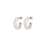 Γυναικεία Σκουλαρίκια PILGRIM PHASE μικροί κρίκοι επαργυρωμένοι - Image 2