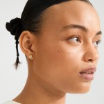 Γυναικεία Σκουλαρίκια PILGRIM KOTA καρφωτά επιχρυσωμένα με πέτρες - Image 3