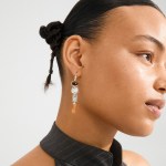 Γυναικεία Σκουλαρίκια PILGRIM SENSE κρεμαστά επαργυρωμένα με πολύχρωμες πέτρες - Image 2