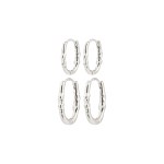 Γυναικεία Σκουλαρίκια PILGRIM SENSE κρικάκια 2-σε-1 set  επαργυρωμένα