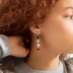 Γυναικεία Σκουλαρίκια PILGRIM SENSE με πέτρες πολύχρωμες επιχρυσωμένα - Image 3