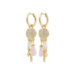 Γυναικεία Σκουλαρίκια PILGRIM SHIFT κρεμαστά με πέτρες επιχρυσωμένα