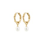 Γυναικεία Σκουλαρίκια PILGRIM SHIFT κρικάκια με μαργαριτάρι επιχρυσωμένα